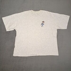 Vintage Betty Boop Shirt Size 2XL XXL Gray‎ 90s Embroidered Made in USA Vtg READ